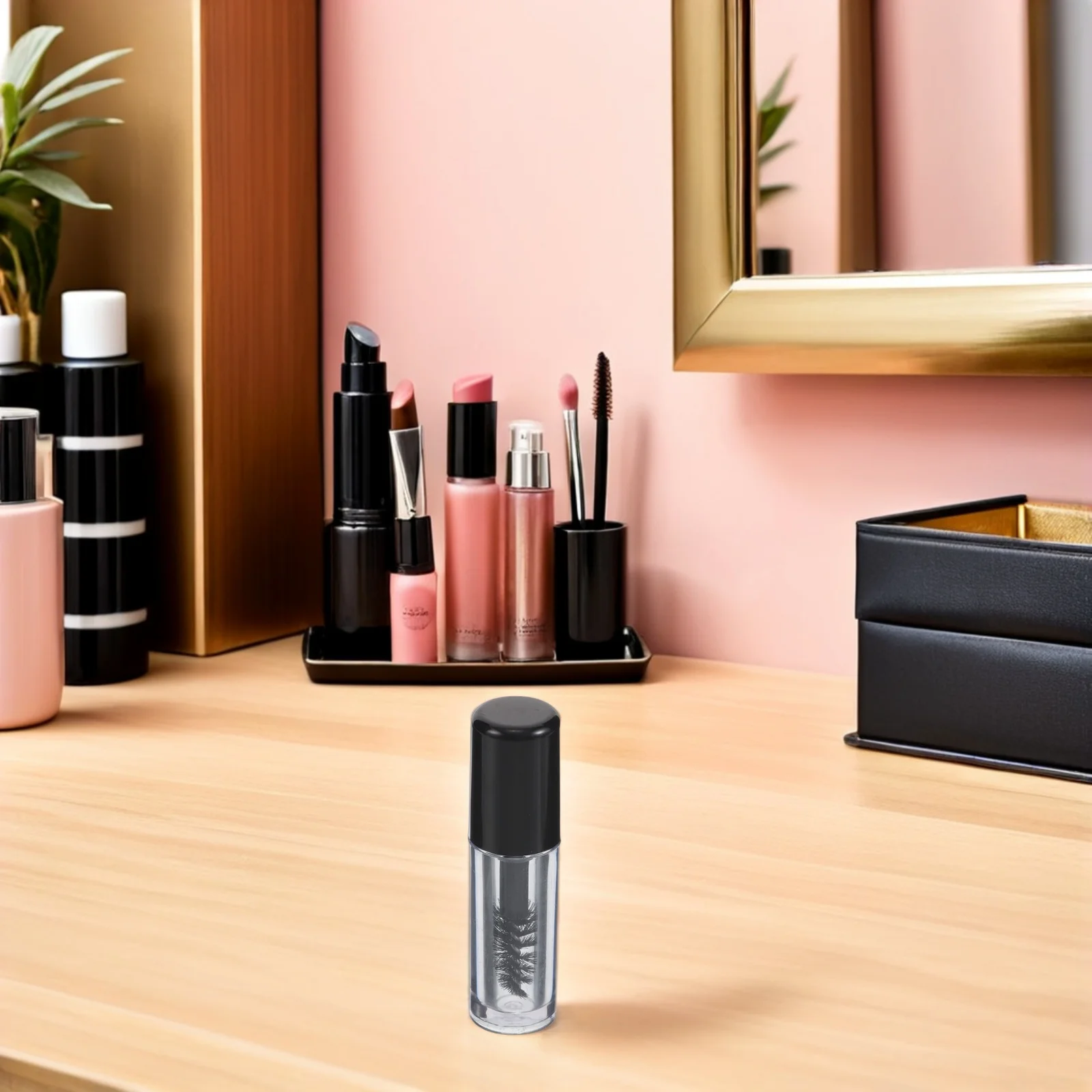 12 個ミニマスカラチューブ空の透明な詰め替え可能なラッシュクリームボトルブラックトラベルサイズコンテナコンパクトラッシュパッケージ