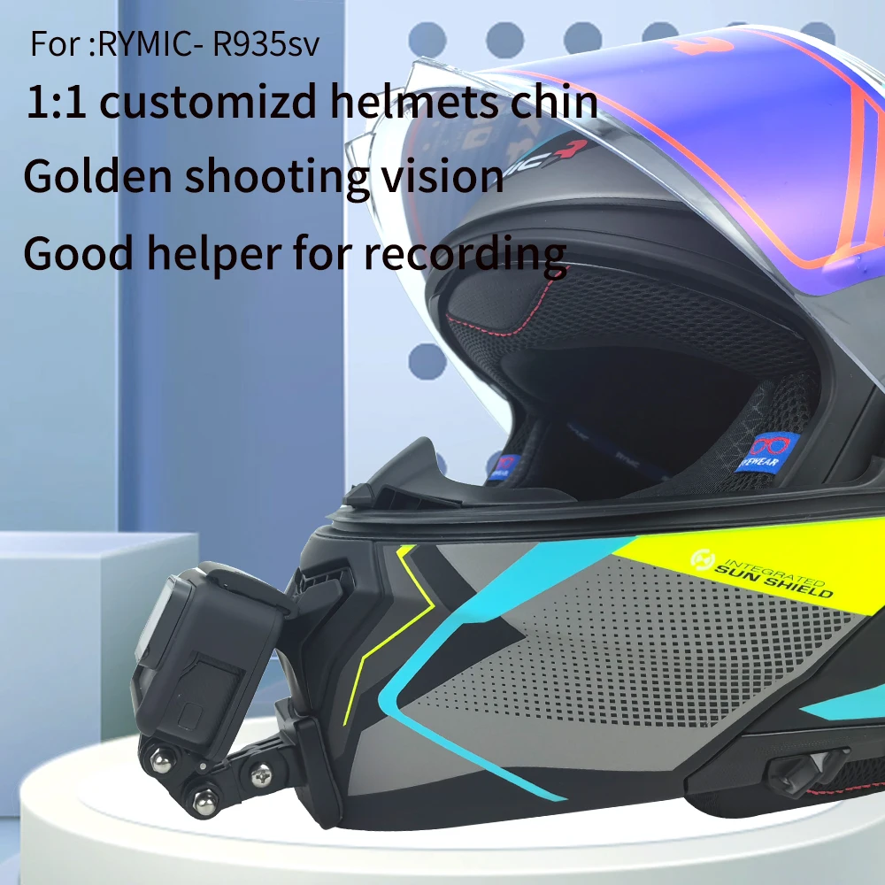 For RYMIC R935 977 980 V80 Motorcycle Customized Helmet Chin Mount for GoPro Max hero11 Insta360 oneRs Sports Camera Accessories