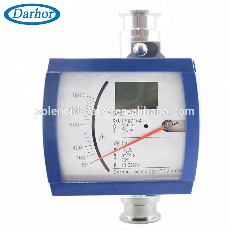 DH250 Darhor high temperature high pressure metal tube float tri-clamp purified water flowmeter hydraulic oil flow meter