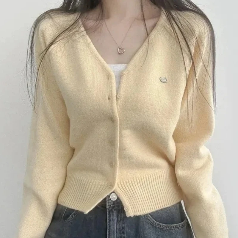 

Милый розовый свитер во французском стиле, свободный крой, мягкий вязаный кардиган, женский шикарный осенне-зимний новый поступление заводской дизайн