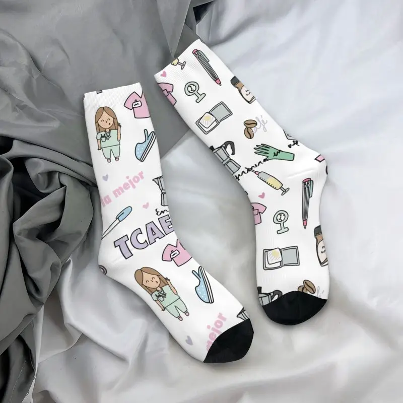 Calcetines de vestir con estampado 3D para hombre y mujer, medias divertidas con estampado 3D de Enfermera y médico, transpirables, Unisex