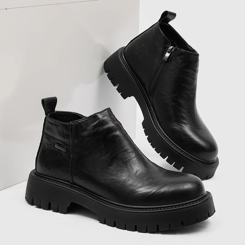 Classic Men Ankle Boots Multi Colored Retro American Casual Thick Soled Durable Short Boots Outdoor Workwear Boots Sizes 38-46