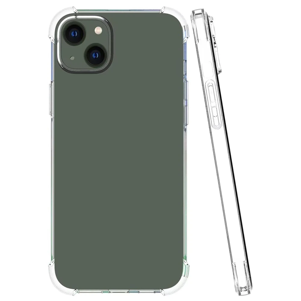 Shockproof Clear Silicone Case For iPhone 15 14 13 12 11 Pro Max Ultra Thin Transparent Case for iPhone 13 12 Mini 15 Plus Cover