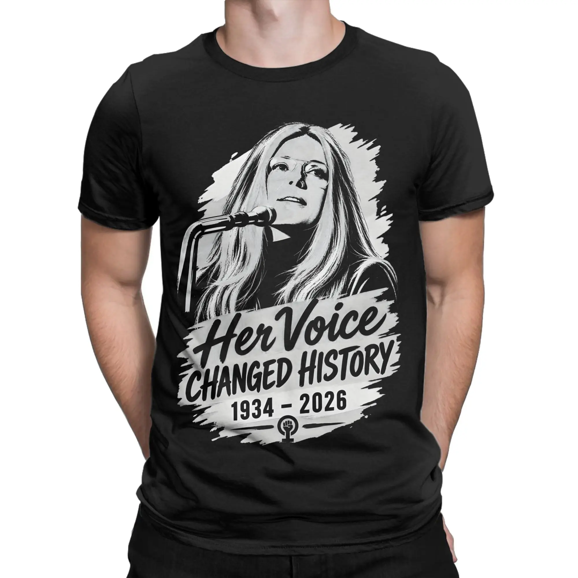 Gloria Steinem  T Shirt Beach  Street Style T Shirts 100% Cotton Harajuku Tee Shirt For Adult Short Sleeve Printed Top Tees