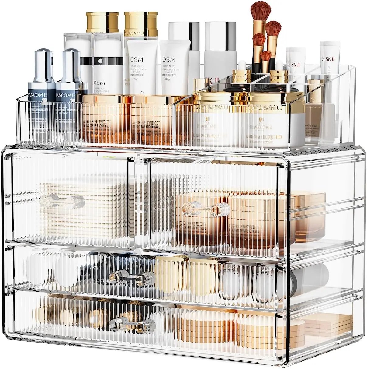 

Clear Stackable Acrylic Storage Drawers Organizer for Bathroom Vanity Kitchen Home Organization