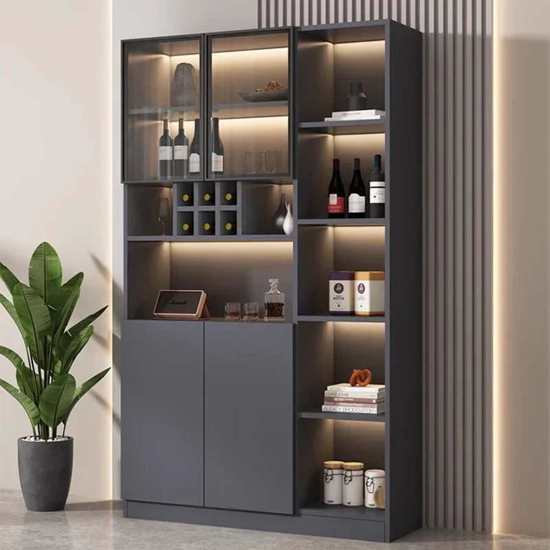 Showcase Display Wine Cabinets Rack Cellar Shelf Bar Wine Cabinet Glass Living Room Wohnung Bar Schrank Indoor Bar Furniture