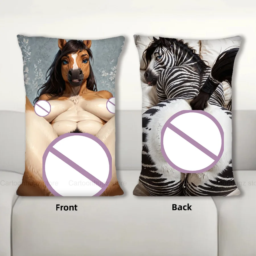 

Anime Pillow Horse Furry Dakimakura Nsfw Half body Cartoon Pillow Core Double Side Print