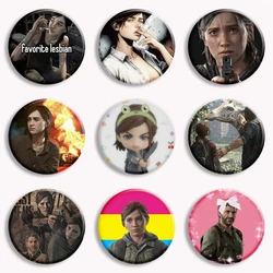 Pop Game The Last of us Button Pin Ellie Williams Kawaii Funny Meme Brooch Shield Wings Badge Bag Decor Fans Collect Accessories