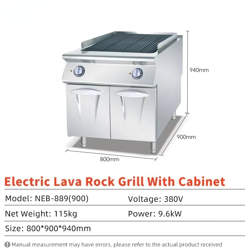 Commercial  Grill Electric Lava Rock Grill With Cabinet   9.6kW Griddle Cooking Fast Heating  for Restaurant FWX
