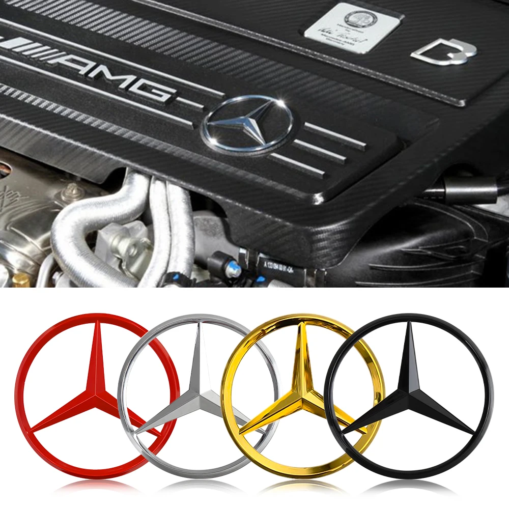 Оригинальный значок 70 мм для капота двигателя автомобиля, логотип, наклейка, автомобильные декоративные аксессуары для Mercedes Benz AMG W108 W124 W126 W140