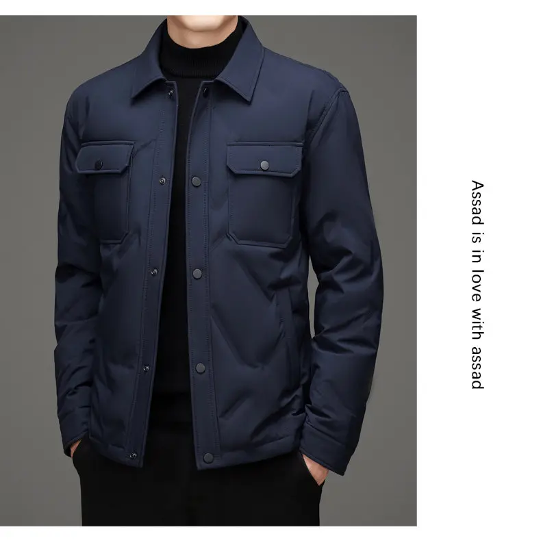 Men's 50% White Duck Down down coat 2026 winter turndown collar warm Down Jackets men fashion light and thin Jacket M-4XL