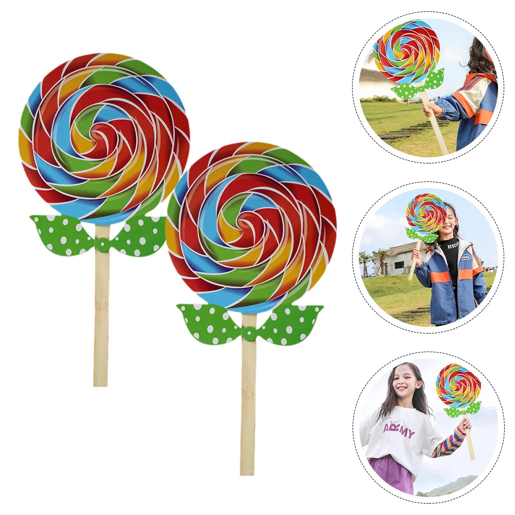 

2 Pcs Candy Props Photography Floss Sugar Simulation Lollipop Decoration Decorative Fake Model Child