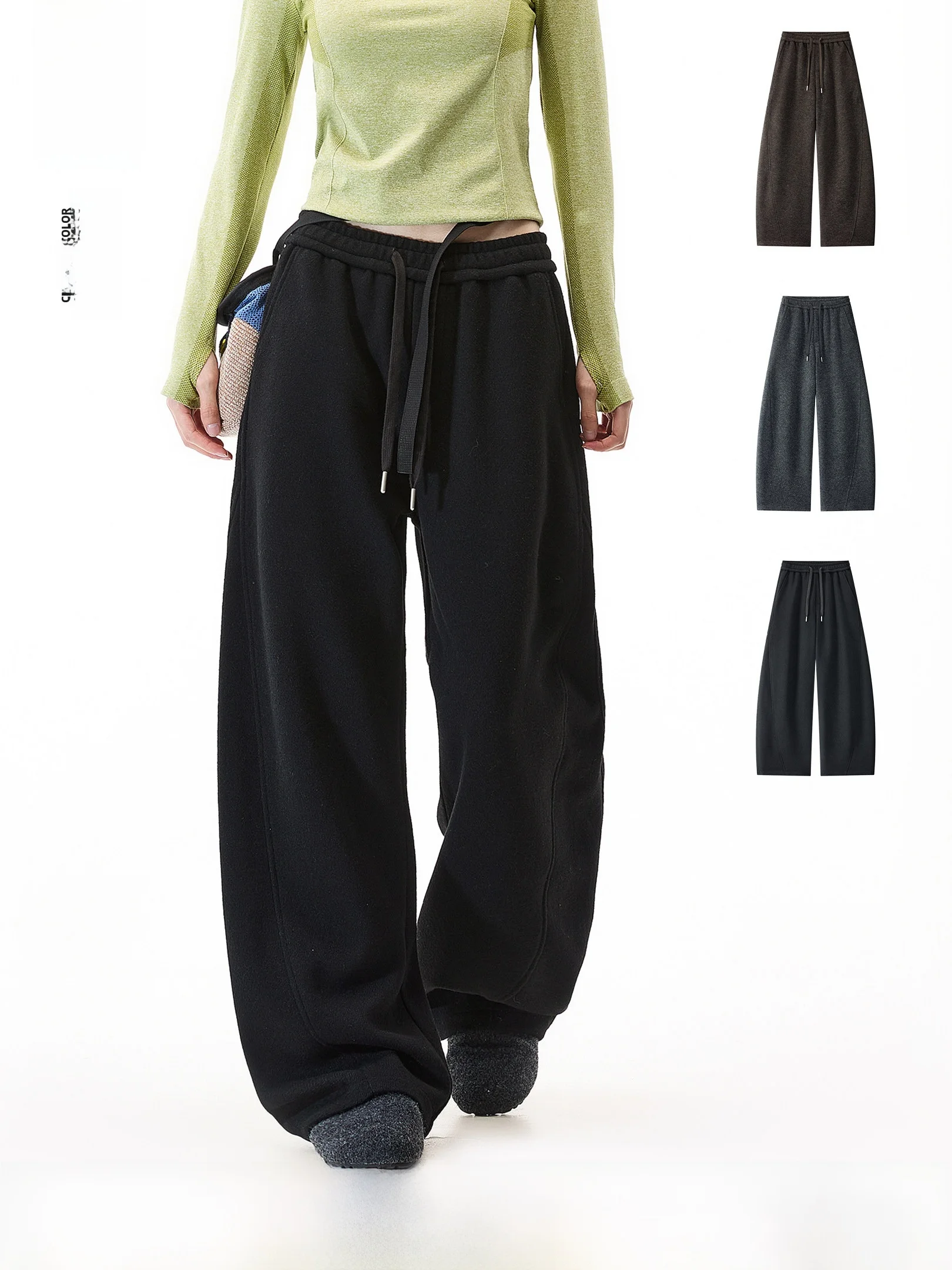 

OWOX Зимние утепленные шерстяные повседневные спортивные брюки свободного кроя, удобные прямые длинные брюки для женщин, защита от холода, для отдыха