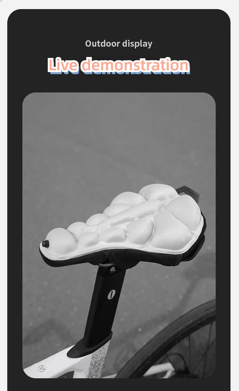 TOSUOD Fahrrad-Kissenbezug für Autobahn, Mountainbike, universelles Reiten, 3D-aufblasbarer, druckreduzierender Kissenbezug – Detail 12