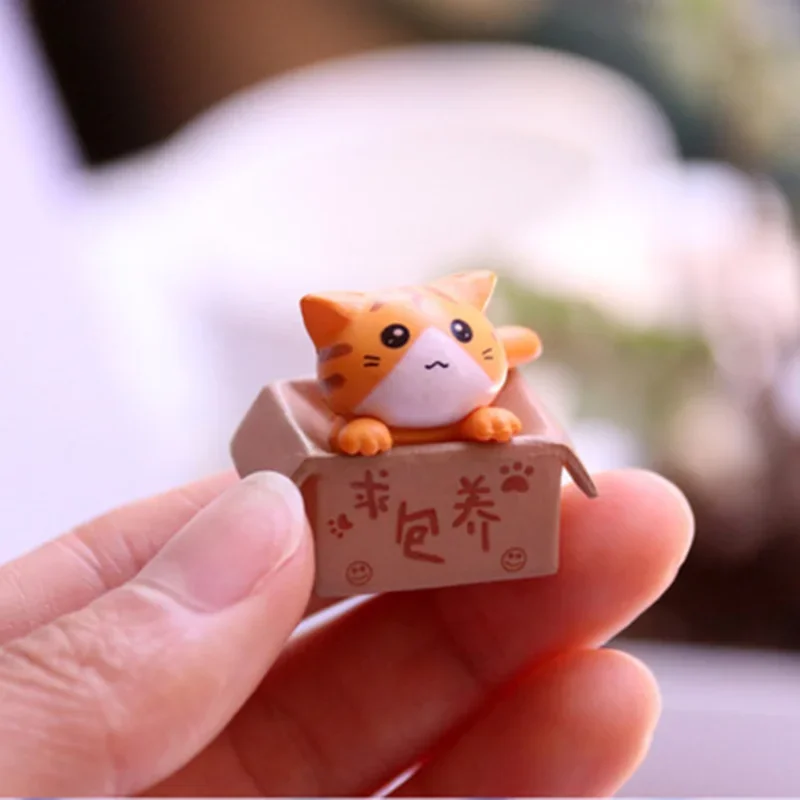 1PC Cute Mini Cat Ornament Garden Kitten Ornament Gift for Kids Children Baby Room Decoration Toy Miniature Figurines Home Decor