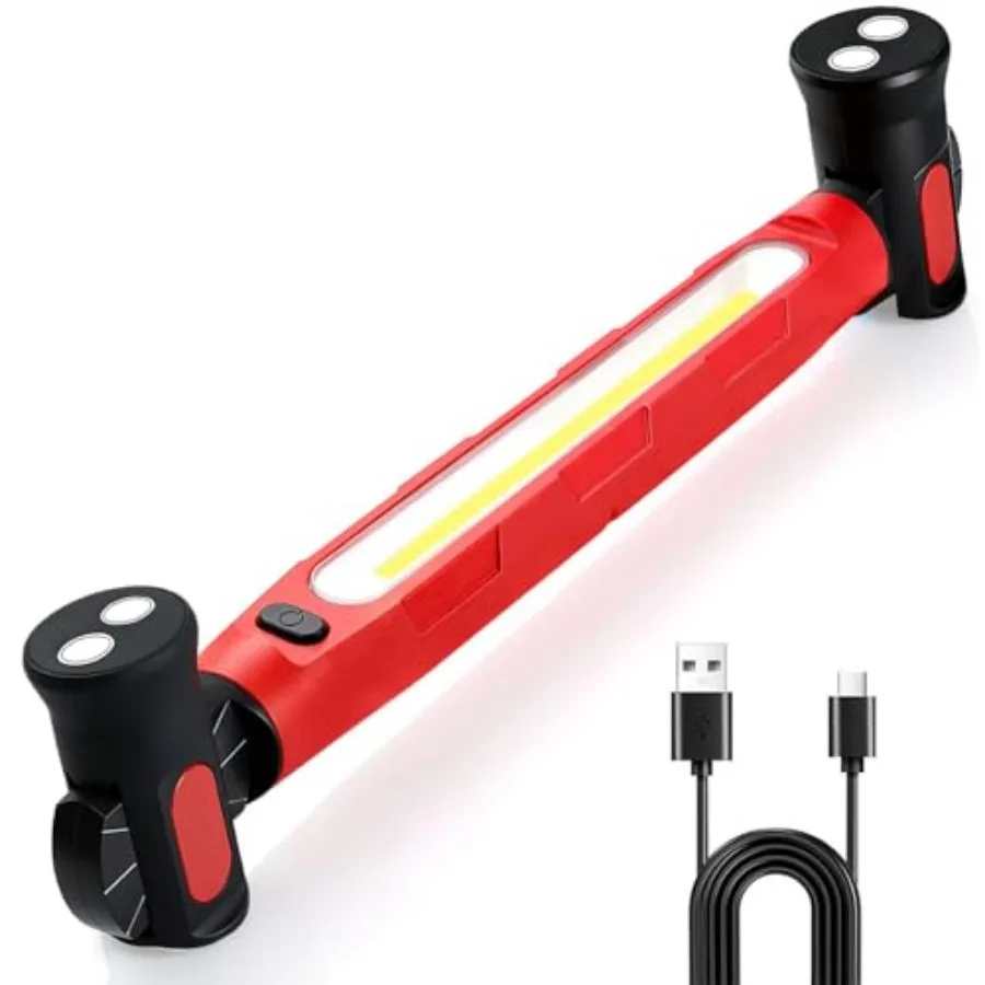 

Work Light 3000LM Ultra Bright LED Magnetic Light Bar 5200mAh Cordless Rechargeable Work Lights with Hooks Portable Under Hood