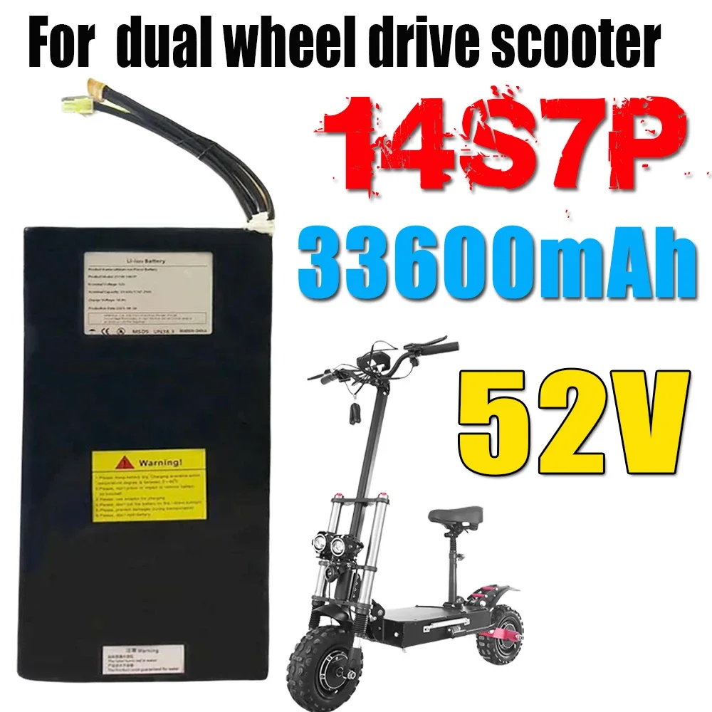 

52V 33.6Ah/33600mAh 21700 14S7P Rechargeable Lithium Battery Pack Suitable For Dual Drive Scooter Battery