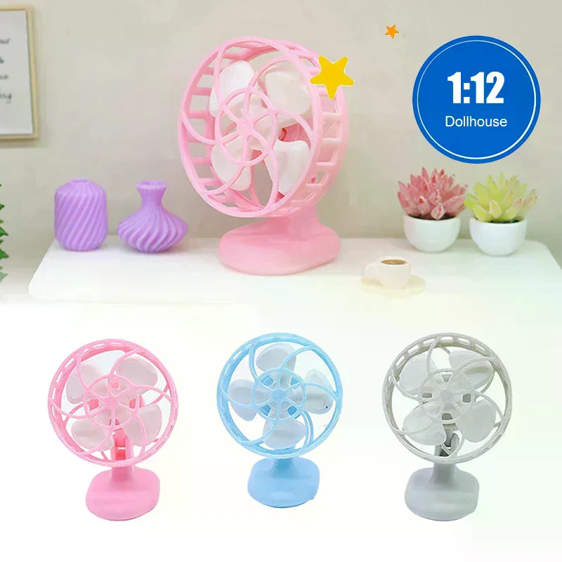 /GJ/Dollhouse Simulation Mini Electric Fan Model Dollhouse Furniture Decoration Dolls House Living Scene Decor Accessories 1/12