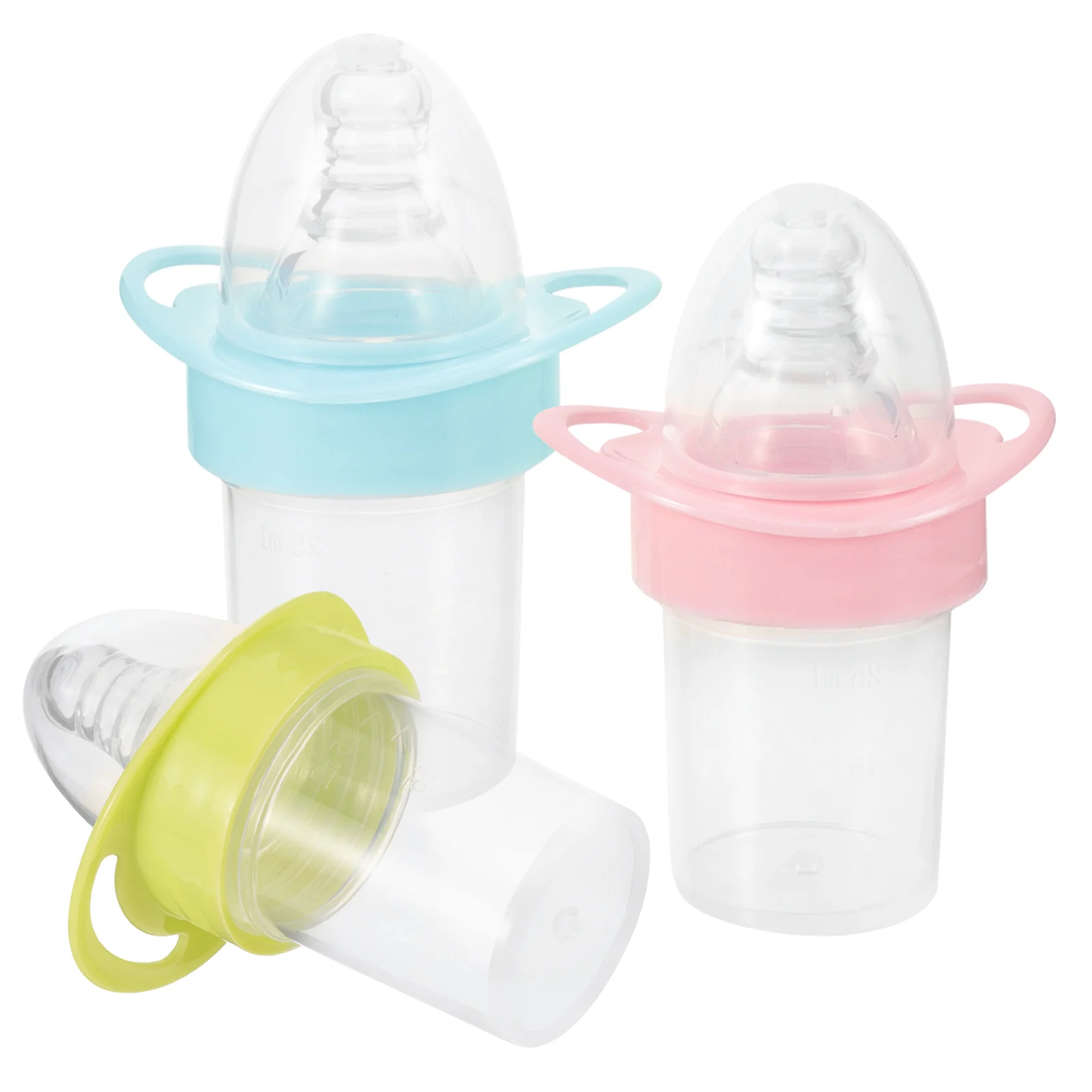 

3Pcs Water Feeder Milk Feeding Bottle Nursing Bottle Baby Bottle with Scale for Baby Infant (Pink, Blue, Green)