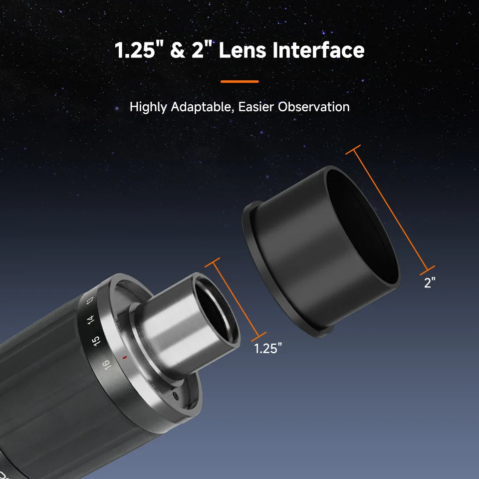 تلسكوب Svbony SV245 تلسكوب زووم كوكبي ذو عدسة تكبير 8-16 مم ذات مجال عريض 63 درجة عدسة مزدوجة لرصد الكواكب الفلكية