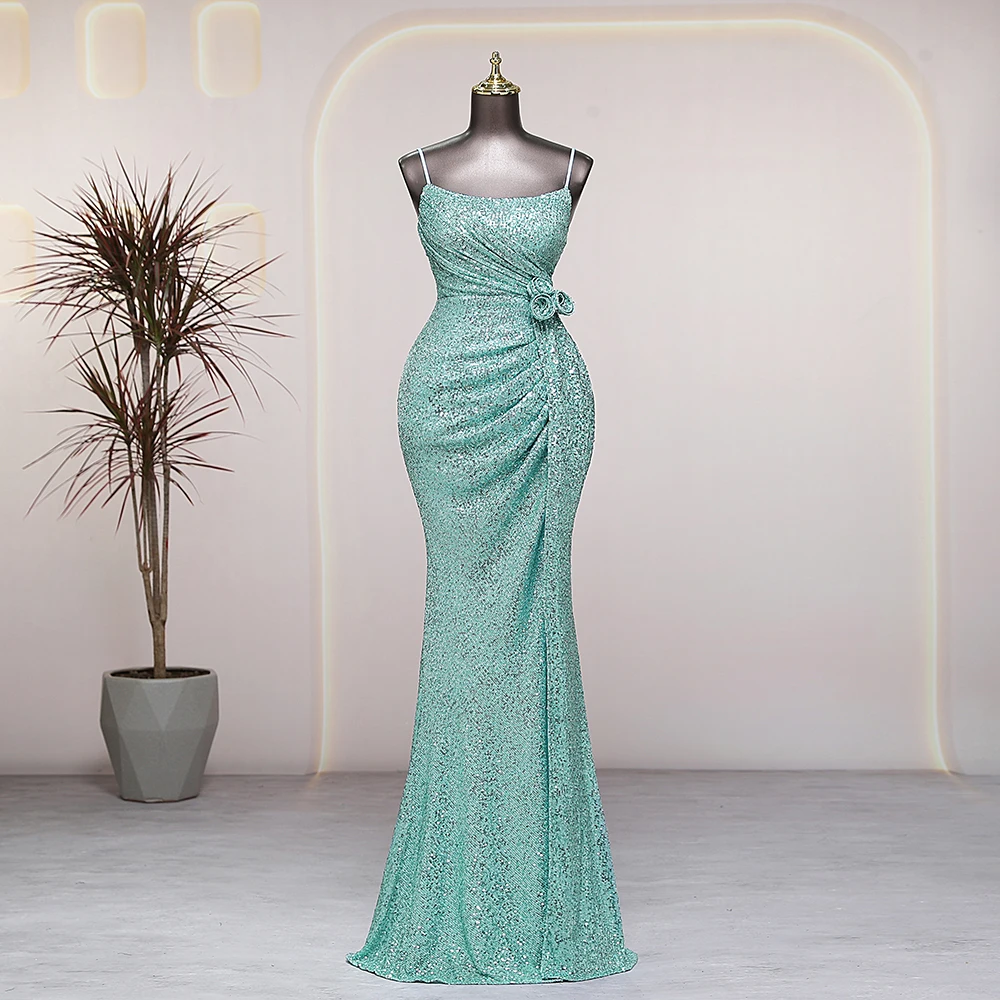 Candy color Mint Green side slits evening dresses prom dresses luxury wedding party dresses formal occasion vestidos de fiesta