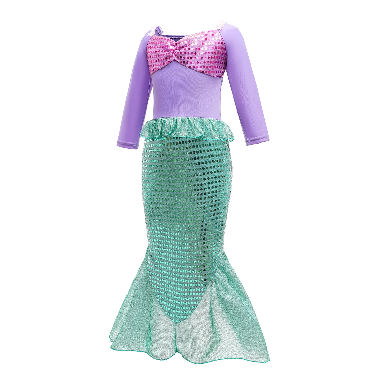 2024 Story Little Mermaid Ariel Dress Girls Cosplay Costume Kids Halloween Carnival Birthday Party Clothes Prom Charm  Dresses