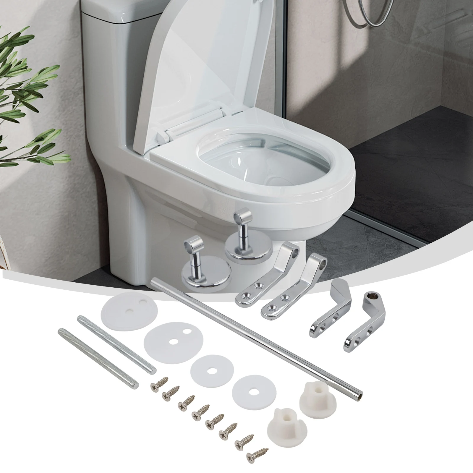 Replacement Zinc Alloy Toilet Seat Hinge Kit for Bathroom Repair Suitable for Standard Toilet Seats and Secure
