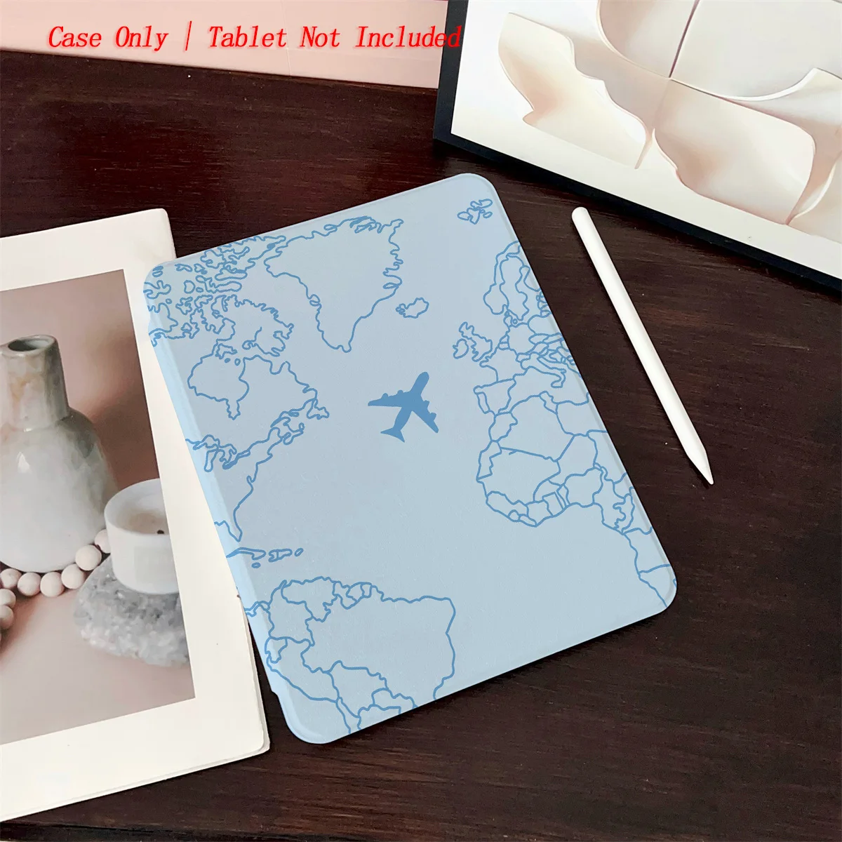 Simple Fresh 360° Rotating iPad Book Cover with Pen Slot & Sun Pattern, Fits Multiple Apple Models