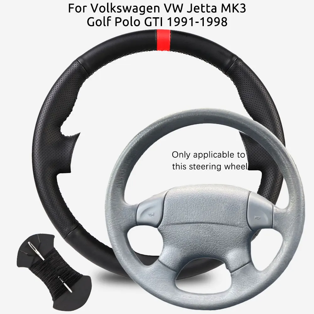 Kratzfester DIY-Lenkradbezug aus Mikrofaserleder für Volkswagen VW Jetta MK3 Golf Polo GTI 1991-1998