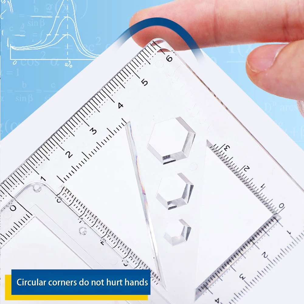 Regla geométrica multifuncional, plantilla de dibujo geométrico, herramienta de medición para escuela, estudiante, oficina, arquitectura