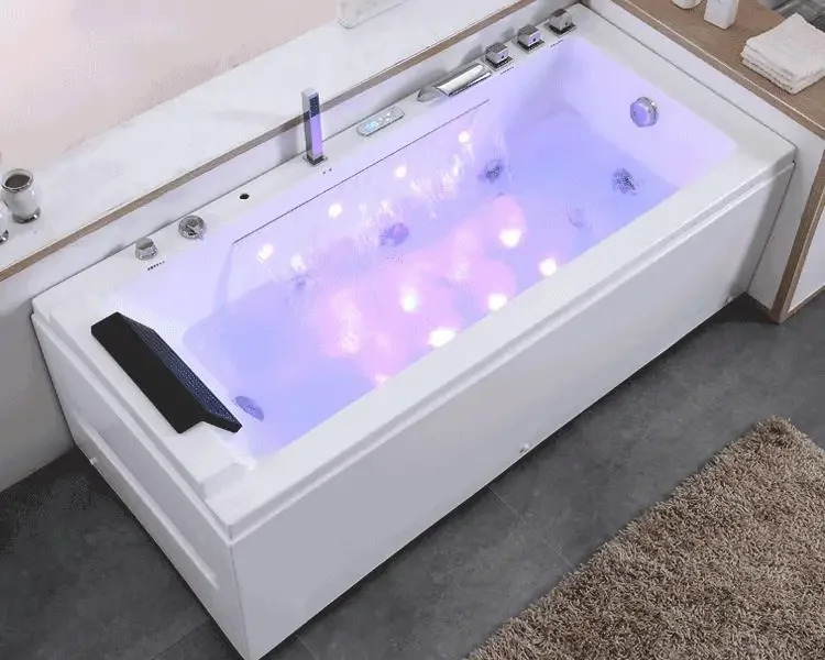 Surfing massage household adult small unit independent acrylic bathtub with constant temperature heating of 1.4-1.8 meters