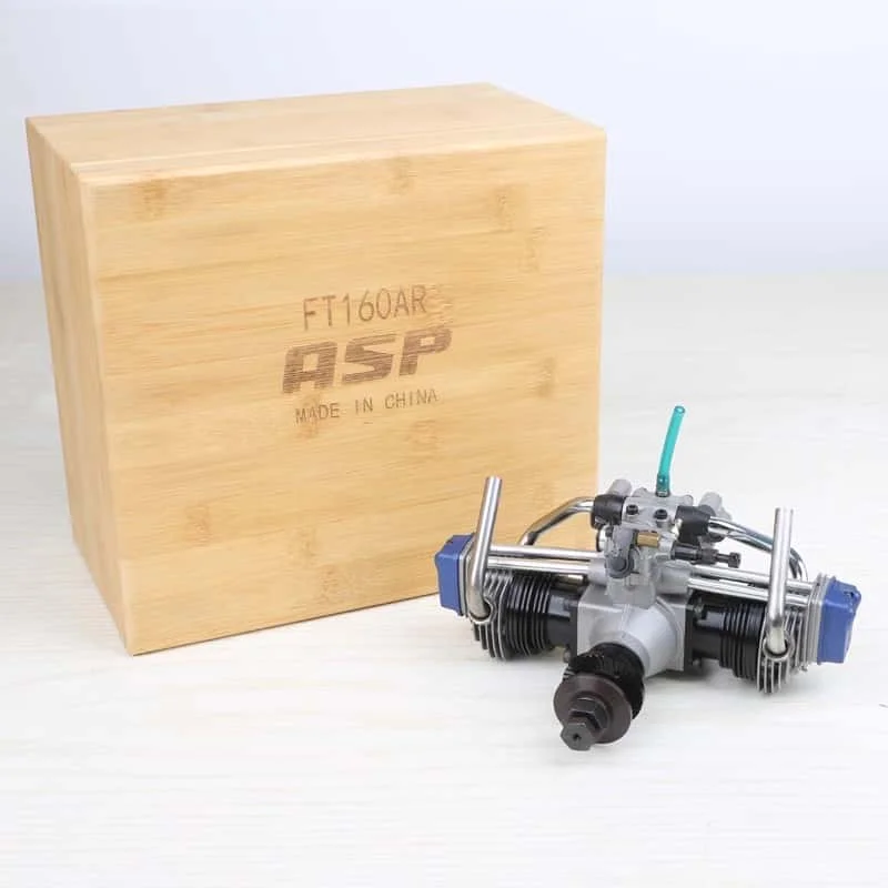 ASP FT160AR 160-Class 12.8cc x2 Twin-Cylinder 4-Stroke Fixed-Wing Model Methanol Engine​ for Propellar 15*8