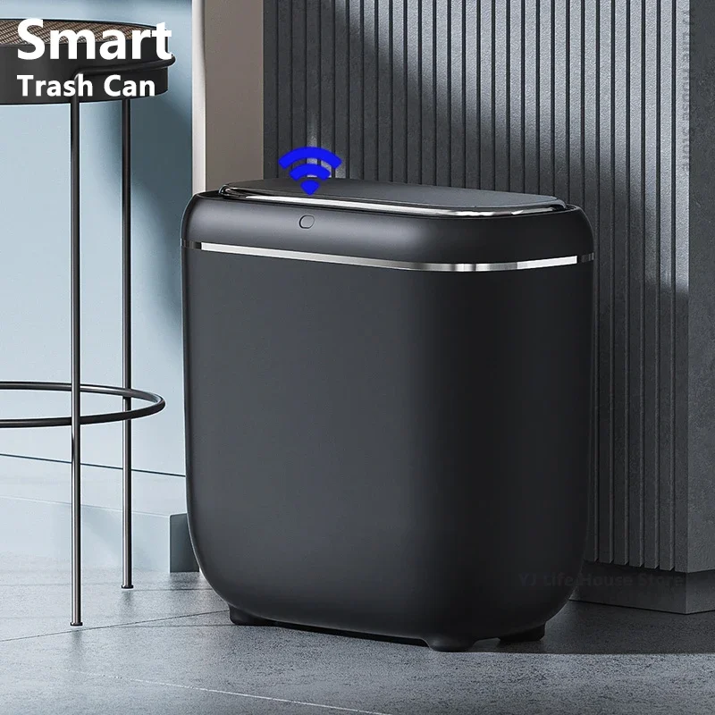 

14L Automatic Sensor Trash Can Narrow Smart Bathroom Trash Bin Toilet Garbage Bucket Dustbin For Kitchen Recycling Smart Home
