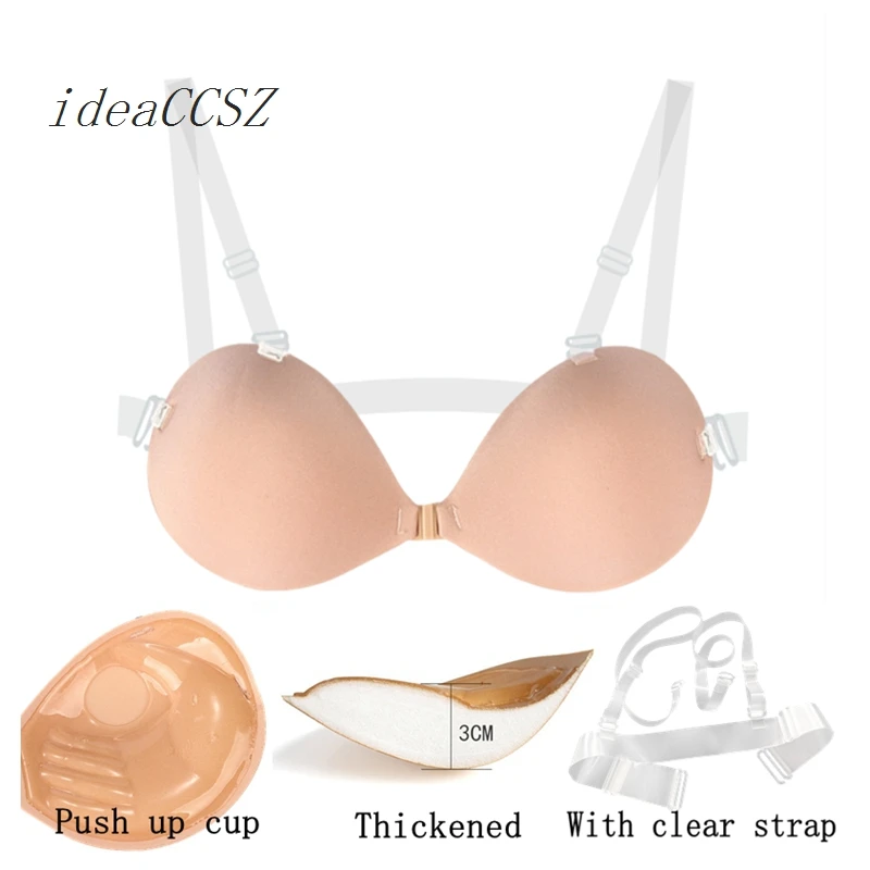 Backless Strapless Woman Bra for Dress Push Up Adhesive Invisible Bras with  Transparent Straps Sexy Silicone Underwear Lingerie - AliExpress 200574005