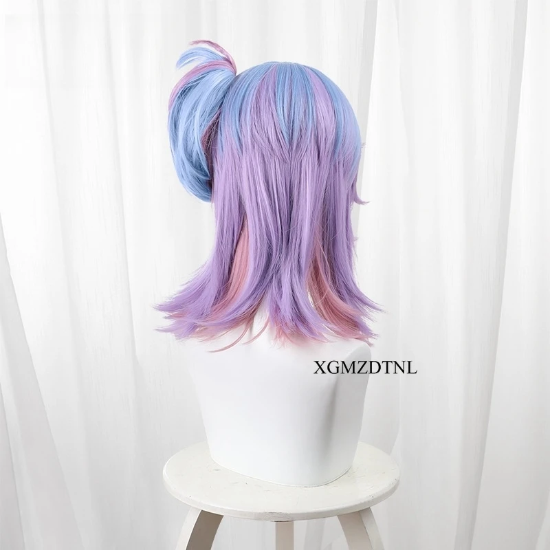 Game Identity V Buffy Perfumer Vera Nair Cosplay Wig 45cm Purple Pink Blue Gradient Effect Hair Halloween Roleplay Party Props