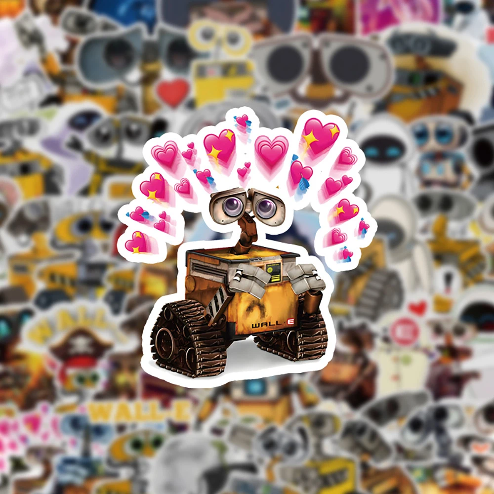 10/30/60pcs Disney Anime Wall E Eve Stickers Cute Cartoon Robot decalcomanie per bambini giocattolo fai da te telefono Skateboard Laptop Graffiti Sticker