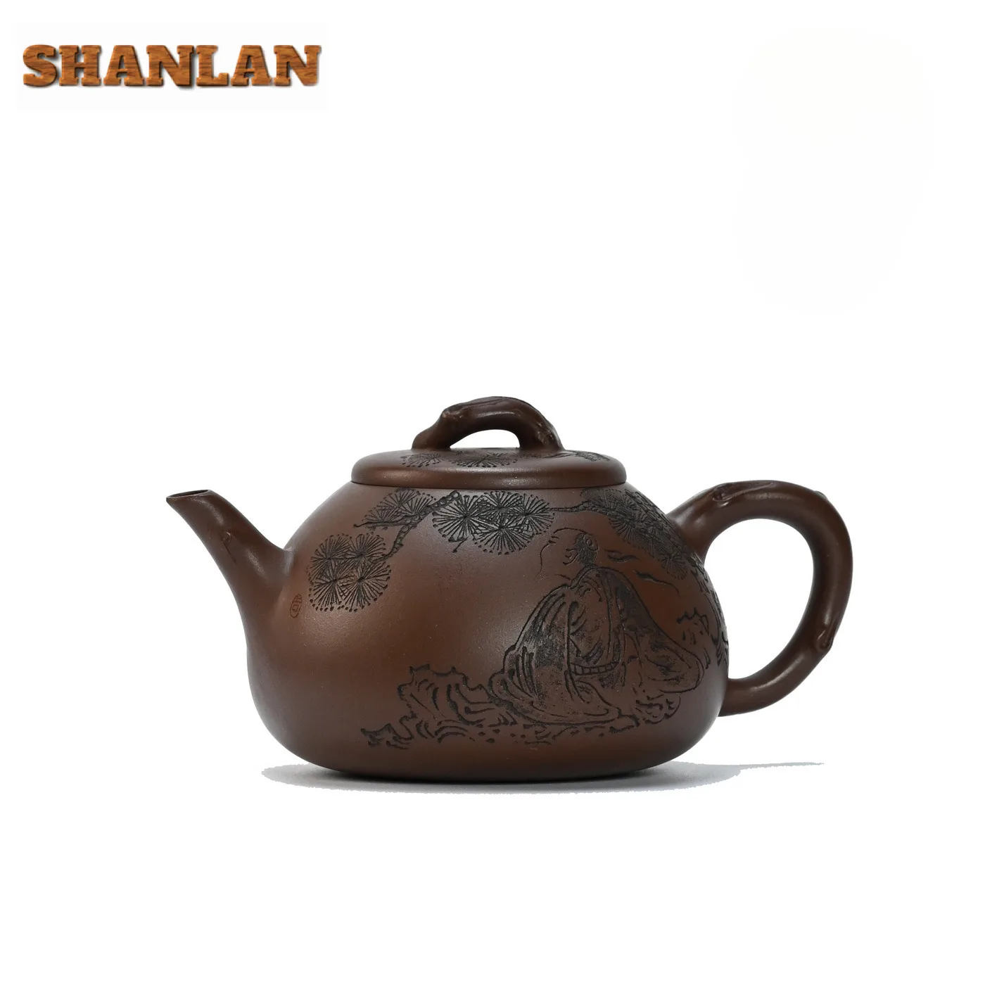 

190 мл антикварные чайники из фиолетовой глины Исин, камень ручной работы, совок, горшок из необработанной руды, фиолетовая грязь, чайный сервиз с заварочным устройством, посуда для напитков