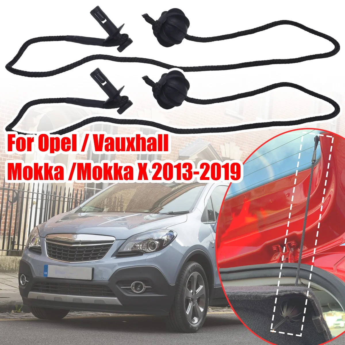 

Boot Trunk Parcel Shelf Tray Strap String Clips For Opel / Vauxhall Mokka/Mokka X 2013-2019 Rear Shelf Bracket Clips Accessories