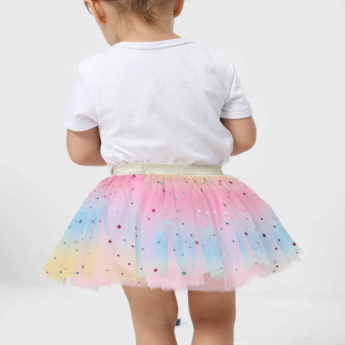 Girls  Tutu Skirts Stars Print Princess Pettiskirts Kids Ballet Dancing Party Skirt Children Gradient Costume Clothes