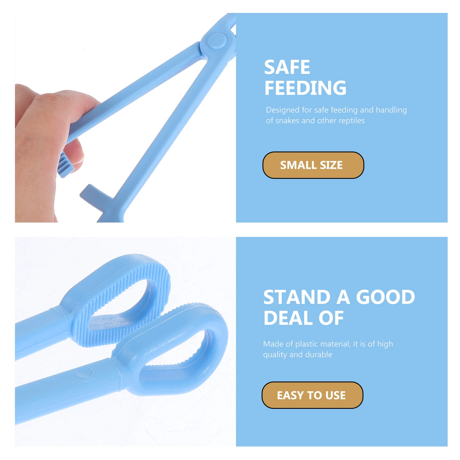

2 Pcs Feeding Fixture Forceps to Reptiles Pet Feeder Tank Accessory Clip Supplies Tongs Plastic Snake Lizard Gecko Tool