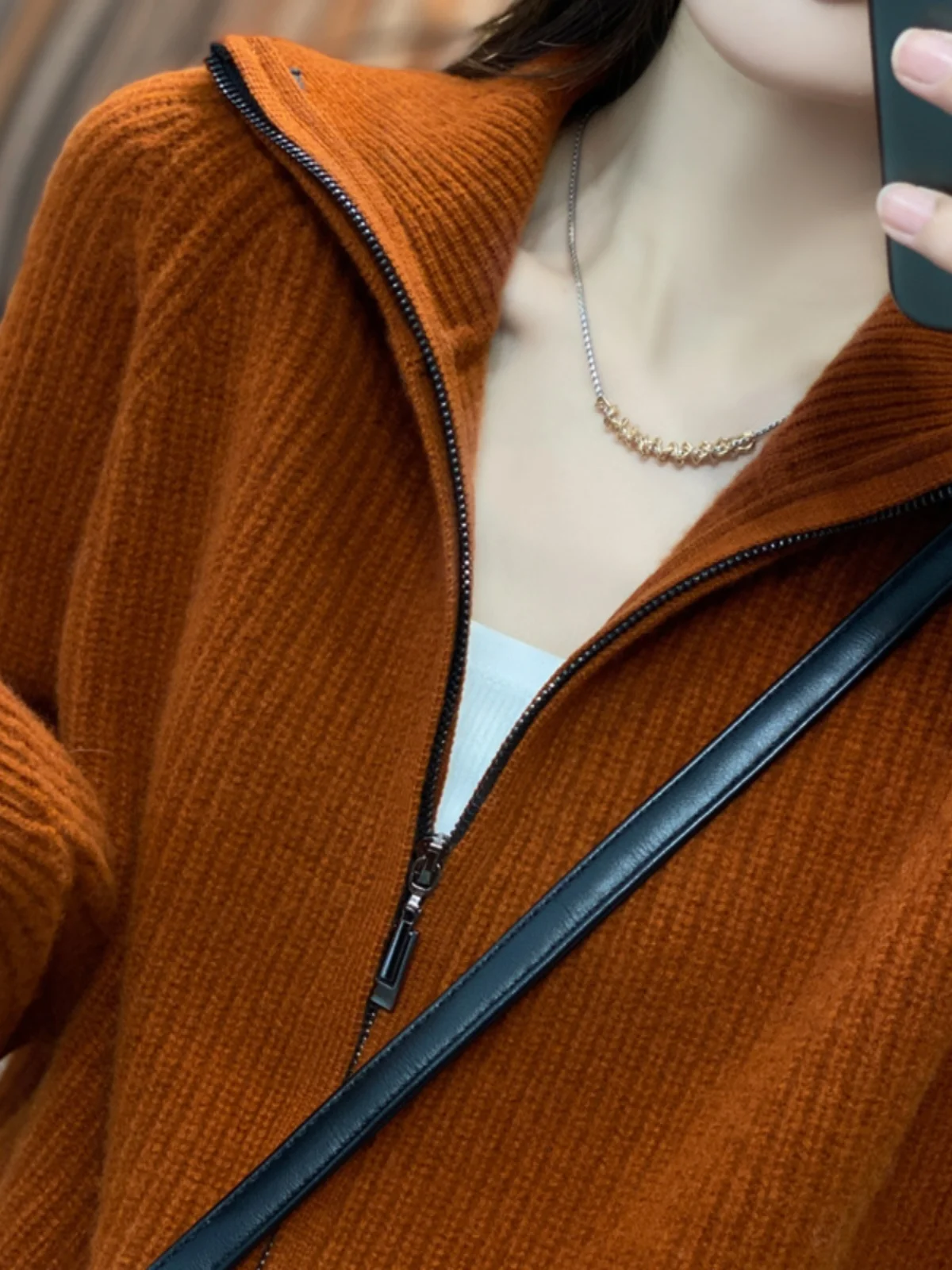 سستة إغلاق Camere محبوك طويل Sve الياقات سترة مريحة تناسب الخريف الشتاء المرأة Faion سترة عالية الياقة