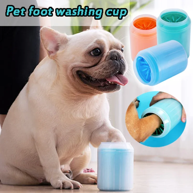 Dog Paw Cleaner Cup Soft Silicone Foot Cleaning Brush Portable Pet Dogs Towel Foot Washer Foot Cleaning Bucket Dog Accessories