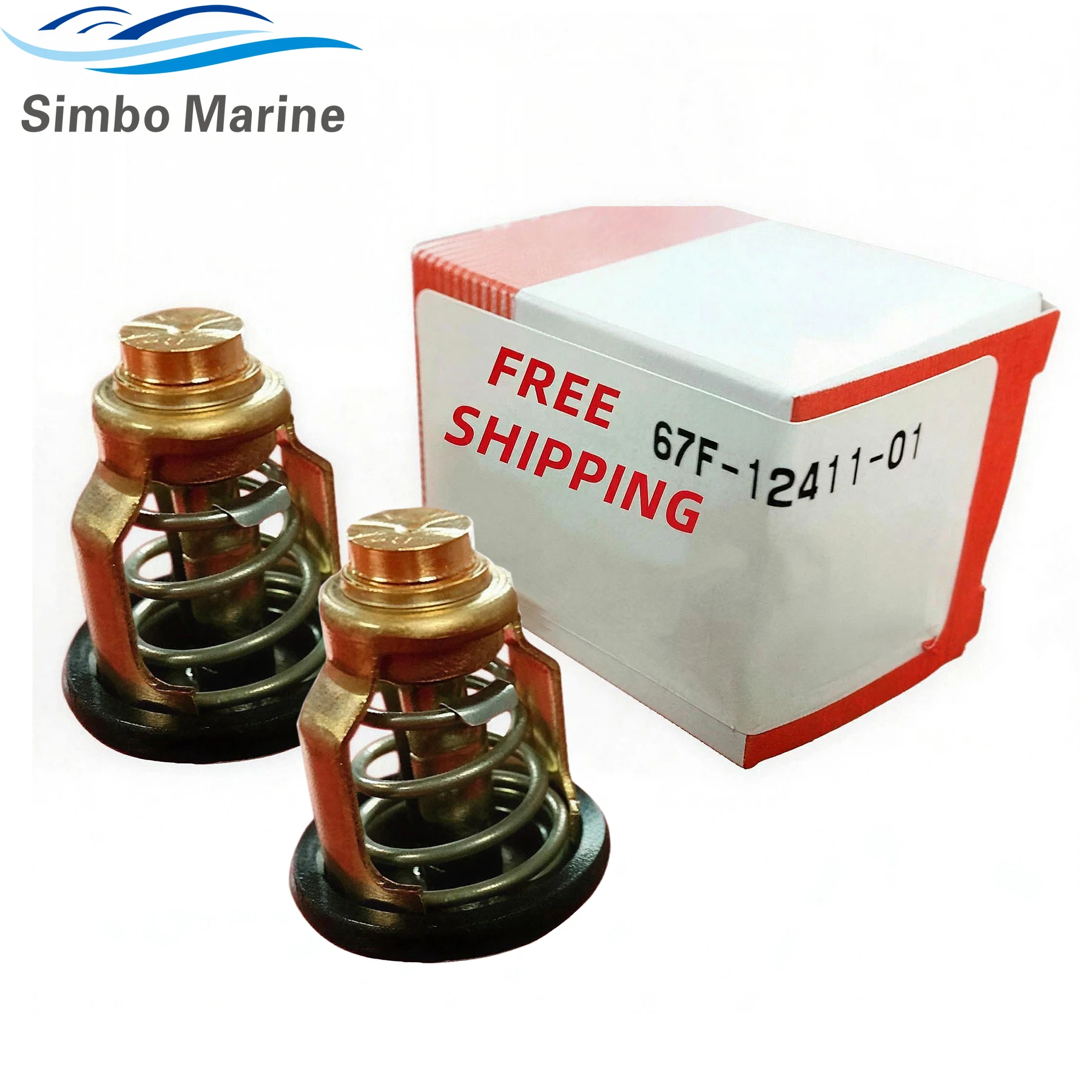 2 Pcs NEW 60°C Thermostat for Yamaha 4-Stroke F75 F90 F150 F200 F225 F250 Outboard Engine Parts 67F-12411-01 6CB-12411-00