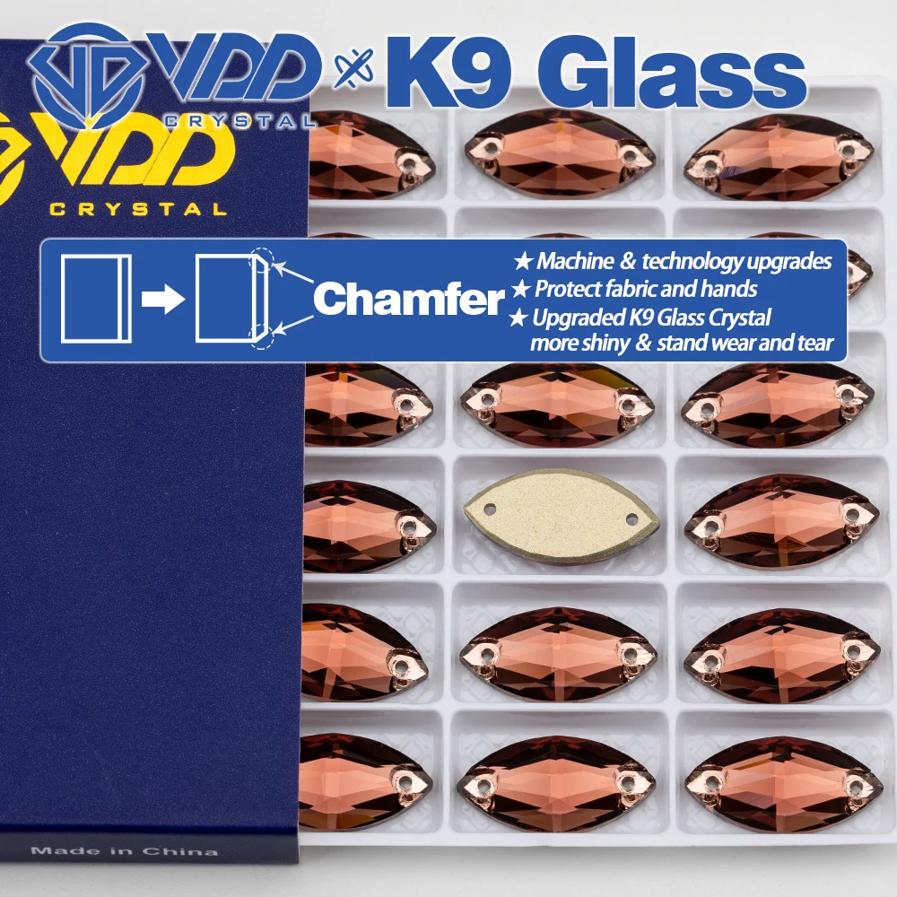 VDD S111 Wein AAAAA Top-Qualität K9 Glas aufnähbare Strasssteine, Kristall-Nähsteine mit flacher Rückseite für Kleidung, Hochzeitskleid – Detail 2