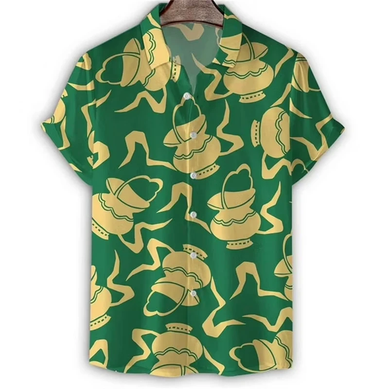 

Vintage Floral Graphic Hawaii Shirts Flower 3d Print Shirts Men Fashion Oversized Blouse Men's Lapel Shirt Beach Men's Clothing