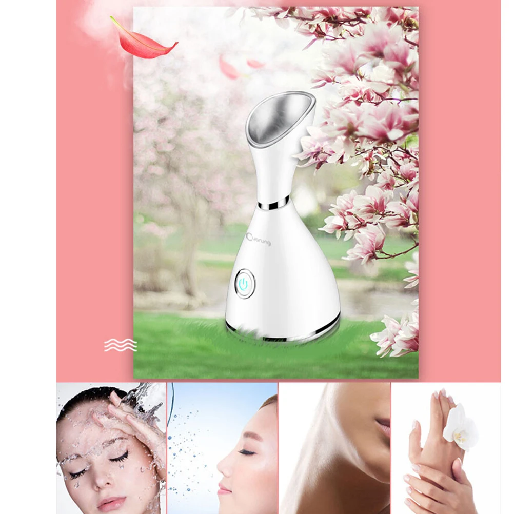 

Home Use Steaming Face Instrument White Nano Spray Facial Humidifier for Better Blood Circulation and Skin Plug