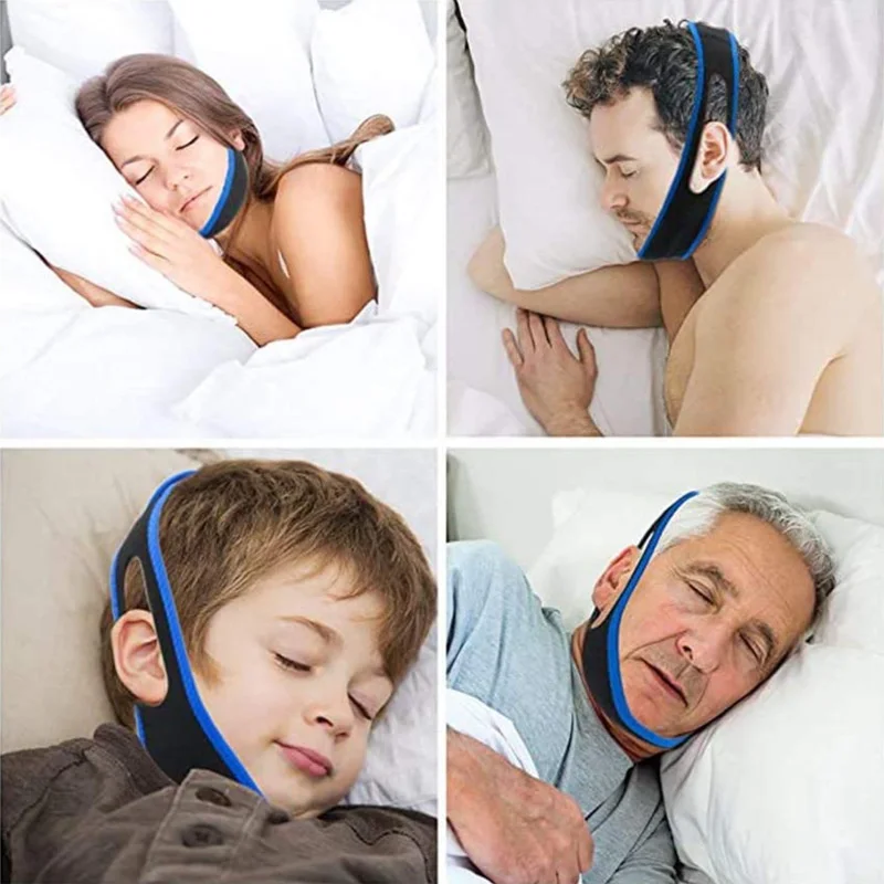 50pcs Anti Snore Chin Strap Stop Snoring Snore Belt Sleep Apnea Chin Support Straps for Woman Man Night Sleeping Aid Care Tools