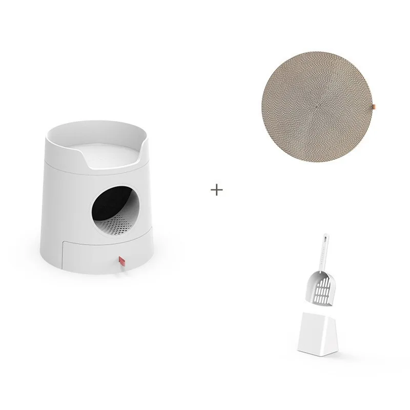 Caja de arena semicerrada con cama, estilo castillo, para gatos