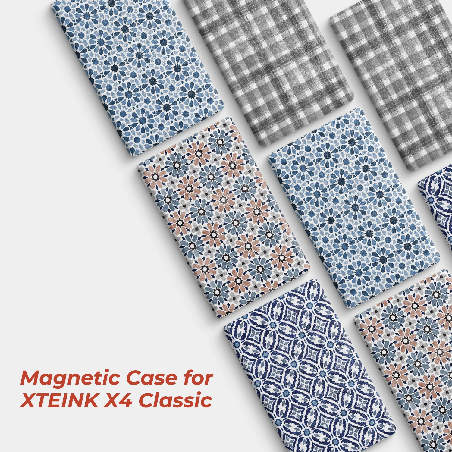 Twosheep Striped Floral Case suit for XTEINK X4 Classic (X4 V2) Strong Magnetic Frameless Slim Thin Charging Cutout Cover Folio