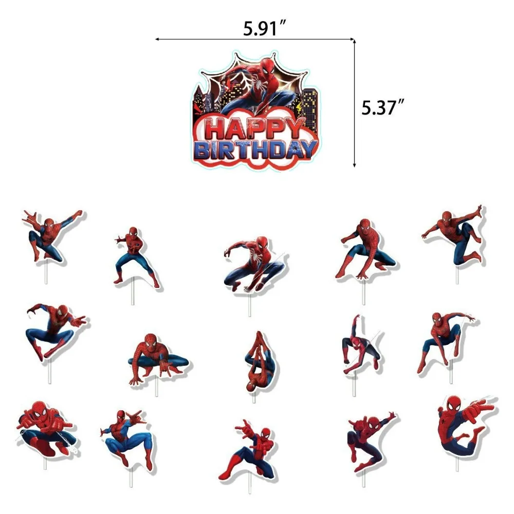 Spider-Man Birthday Party Decorations Tableware Set Paper Plates Cups Tablecloth Banner Kids Boys Superhero School Bash Supplies - view 3